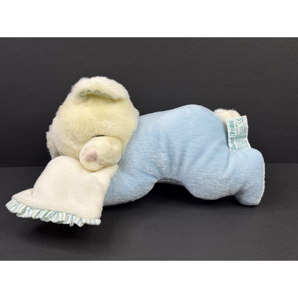 Vtg Russ Baby SWEET DREAMS Stuffed Animal Plush Rattle Teddy Bear Toy Lovey 8"